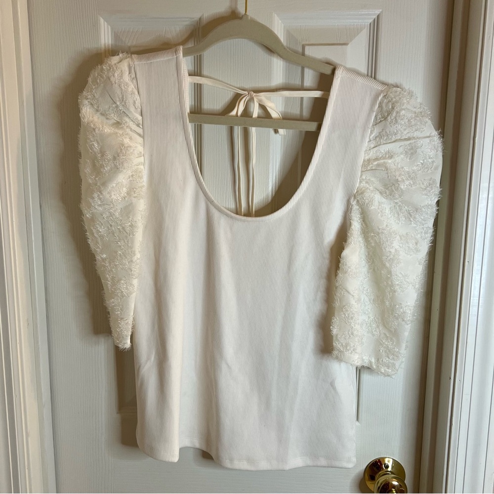 Maurices cream/white top! So cute!